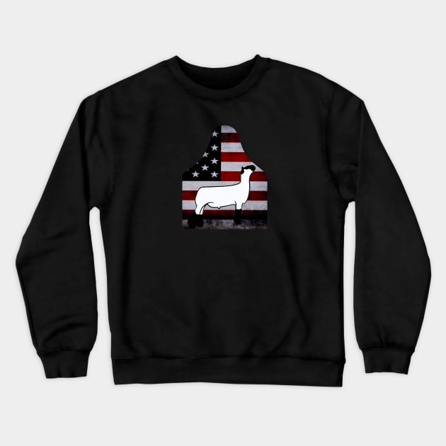 American Flag Ear Tag - Market Lamb 2 - NOT FOR RESALE WITHOUT PERMISSION Crewneck Sweatshirt by l-oh